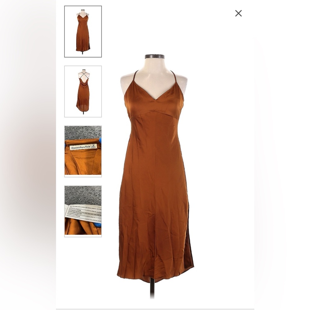 Gorgeous satin dress. Copper color.